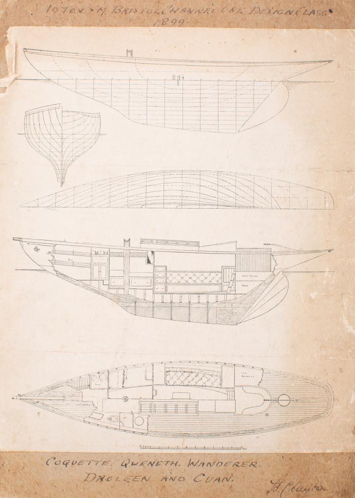 An Edwardian 1/12th scale model of the 10-ton Bristol Channel One Design class 'Coquette': standing - Image 2 of 2