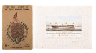 A 19th century manuscript and watercolour launch commemorative card for HMS 'Agamemnon': with