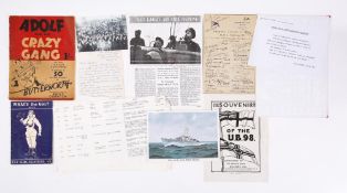A signed sheet of Brixham Yacht Club headed notepaper 'Farewell Dinner to HMS Vernon.