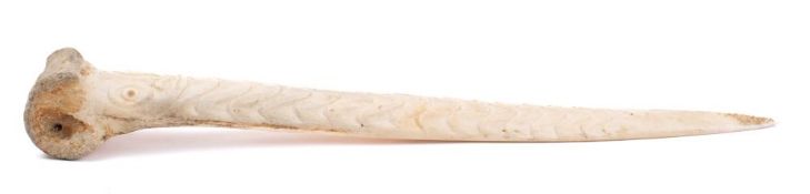 A carved bone fid,