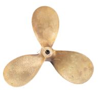 A bronze three blade propeller:, unsigned, 41.5cm wide.