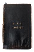 An Edwardian manuscript journal for a voyage to Egypt dated November 4th 1904 to 22nd April 1905,