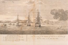 A group of four 18th century engravings taken from 'A Voyage Around the World, in the Years MDCCXL,