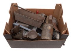 A collection of whisks, potato mashers, sieves, milk and cream scoops: and sundry kitchen bygones,