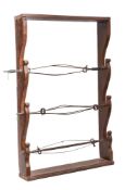 An early 19th Century Continental chestnut spit rack:,