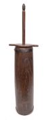 A smaller cylindrical iron bound butter churn: with twin-handled cover and plunger, 98.