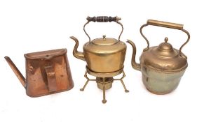 A 19th Century copper bar-grate half kettle:,