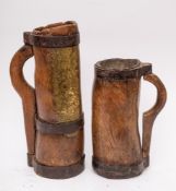 A Pyrenean Cresse belle iron coopered jug or scoop: with attached handle,