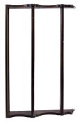 A late 18th/early 19th Century three tier hanging shelf: with fret cut ends, 125.5cm wide.