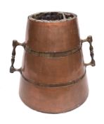 A French copper decalitre pail: with iron loop handle,