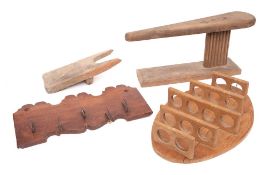 A long narrow beechwood trough:, 104cm long,