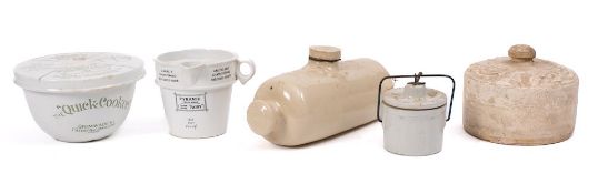 A Grimwades pottery pudding bowl and cover 'The Quick Cooker':, 18cm diameter,