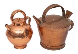 The Kabyle 5pt copper kettle: with shaped and reeded handle,