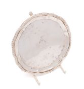 George IV silver waiter, maker Thomas Wallis II, London, 1825: crested, of circular outline,