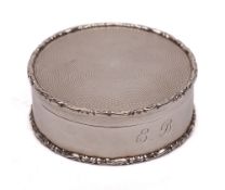 A George V silver box and cover, maker Goldsmiths and silversmiths Co Ltd, London, 1911: initialled,
