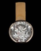 An 18 carat gold diamond pendant,: the brilliant cut diamond estimated to weigh 0.