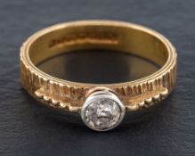 An 18ct gold old-cut diamond ring,: estimated diamond weight ca. 0.