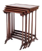 A nest of four mahogany quartetto tables in late George III style, early 20th century,