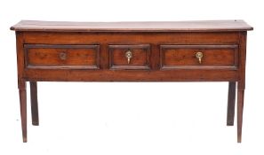 A George I fruitwood dresser, early 18th century,