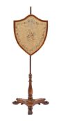 A Regency mahogany polescreen, circa 1815,