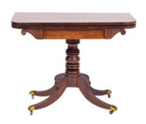 A William IV mahogany card table, circa 1835,