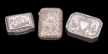 A George III silver vinaigrette, maker John Bettyridge, Birmingham 1819: 2.