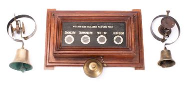 A Victorian/Edwardian electric call bell indicator : by W Baker & Co, Builders, Ashford, Kent,