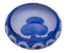 A small Moorcroft compressed circular bowl: decorated in the Dawn Landscape pattern,