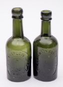 Two late 19th/early 20th century green glass wine bottles: for 'Ross & Co., Newton Abbot/Weston S.