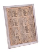 A George V silver framed perpetual calendar, maker John Collard Vikery, London,