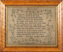 A George IV sampler: the central verse enclosed by trailing foliage and flowerheads,