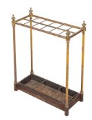 A Victorian brass and iron mounted stick stand, late 19th century,