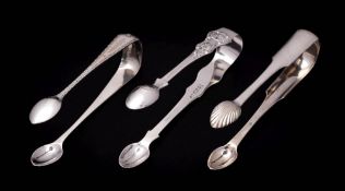 A pair of Victorian provincial silver sugar tongs, maker Clement Gowland I, Newcastle,