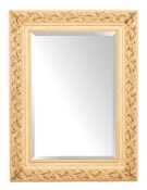 A wood and parcel gilt composition framed rectangular wall mirror, of recent manufacture,