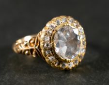 An early Victorian, 22ct gold, old-cut diamond ring,