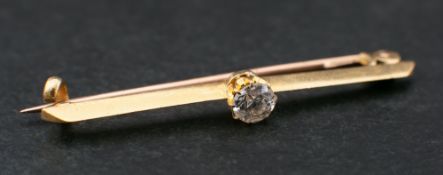 A old-cut diamond bar brooch,: estimated diamond weight ca. 0.