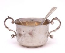 A George V silver porringer, maker Harrison Brothers & Howson, Sheffield, 1926: of circular outline,