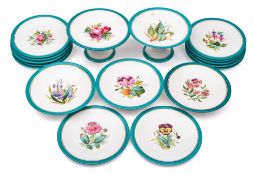 A William Brownfield porcelain dessert service: comprising two tall and three short comports and