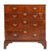 A George III oak chest of drawers, circa 1770,