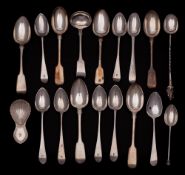 A Victorian provincial silver Fiddle pattern sauce ladle, maker John Stone, Exeter,