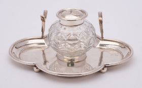 A Victorian silver ink stand, maker John Aldwinckle & Thomas Slater, London,