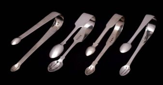 A pair of Victorian provincial silver sugar tongs, maker William Henry Lamport, Exeter,