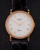 An 18ct gold Rolex Cellini wristwatch: the rear of the case stamped 5112, N489507, 18K,