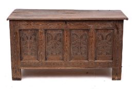 A William and Mary oak coffer, late 17th century,