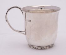 An Elizabeth II silver mug, maker Adie Brothers Ltd, Birmingham, 1956: of plain cylindrical outline,