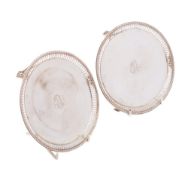 A pair of George III silver waiters, maker Robert Makepiece & Richard Carter, London,