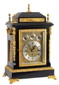 Noble & Chivers, Bath a Victorian chiming bracket clock with bracket: the eight-day duration,