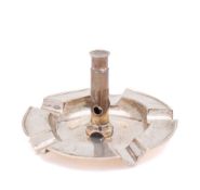 A circular silver cigar cutter/ashtray, maker Deakin & Francis Ltd, Birmingham,