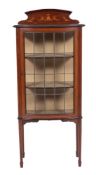 An Edwardian mahogany and marquetry display cabinet, early 20th century,