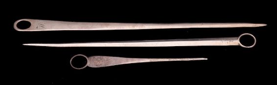 A George III provincial silver meat skewer, maker William Welch II, Exeter, 1812: initialled,